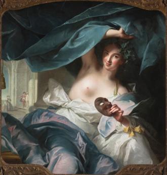 Jean-Marc Nattier, “Thalia, Muse of Comedy” (1739), oil on canvas, 53 1⁄2 × 49 in. (Fine Arts Museums of San Francisco, Museum purchase, Mildred Anna Williams Collection, image courtesy the Fine Arts Museums of San Francisco)