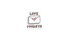 A cute little cartoon envelope with a light pink heart sealing it and the word "love" on the top and "pockets" on the bottom.