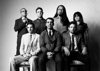 Avett Brothers in black and white.