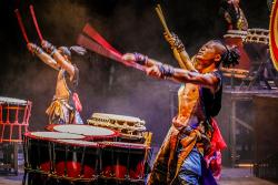 Yamato drummers performing on stage