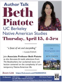 Author Talk Beth Piatote UC Berkeley Native American Studies Flyer